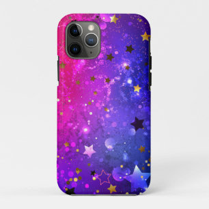 Capa Para iPhone 11 Pro Fundo Azul Cor-de-rosa brilhante