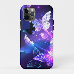 Capa Para iPhone 11 Pro Fundo com Borboletas Noturnas