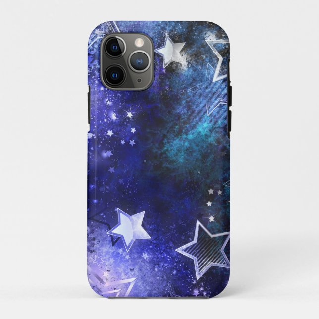 Capa Para iPhone 11 Pro Fundo de Espaço com Estrelas (Verso)