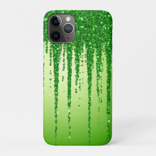 Capa Para iPhone 11 Pro Fundo de gotejamento com brilho verde