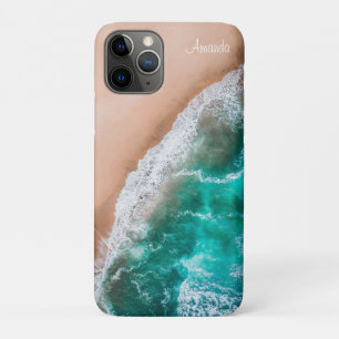 Capa Para iPhone 11 Pro Fundo de Praia Tropical Feminina