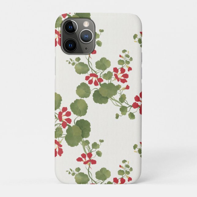 Capa Para iPhone 11 Pro Fundo Red Nasturtium Cream (Verso)