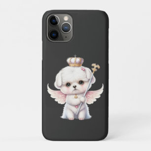 Capa Para iPhone 11 Pro Furry Joy: Angel Wing Maltês Cachorro Puppy Gift