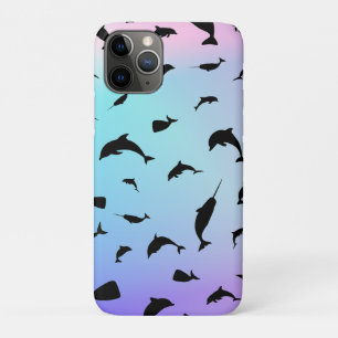 Capa Para iPhone 11 Pro Galáxia colorida gradiente de baleia de tubarão-so