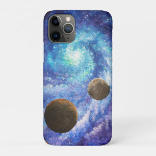 Capa Para iPhone 11 Pro Galáxias azuis e planetas