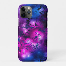 Capa Para iPhone 11 Pro Galeria de Mármore Rosa, Roxo e Azul em Aquarela