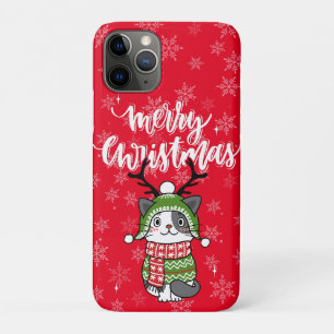 Capa Para iPhone 11 Pro Gancho de Natal de Gato Bonito Galore