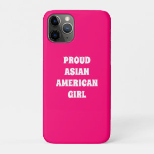 Capa Para iPhone 11 Pro Garota Americana Orgulhosa, branca rosa-quente