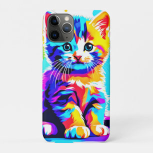 Capa Para iPhone 11 Pro Gatinho Colorido Splash