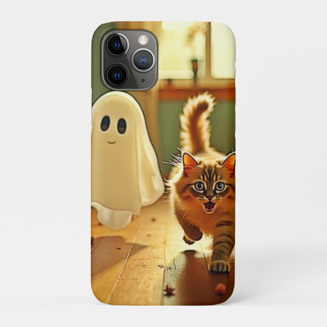 Capa Para iPhone 11 Pro Gatinho Engraçado Amigo Louco (Verso)
