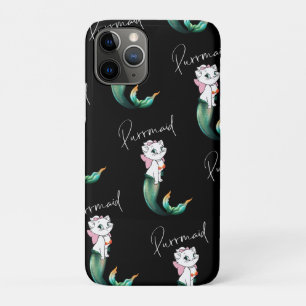 Capa Para iPhone 11 Pro Gatinho Gato-Purê - Design de Gato-Sereia Divertid