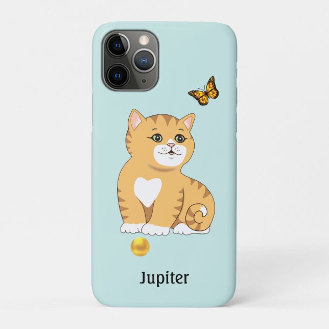 Capa Para iPhone 11 Pro Gatinho Laranja Atraente (Verso)