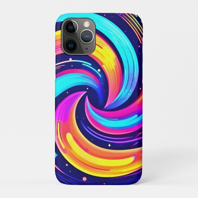Capa Para iPhone 11 Pro Gato cosmico colorido (Verso)