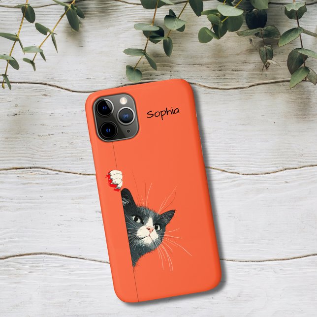 Capa Para iPhone 11 Pro Gato Curioso Espiando (Criador carregado)