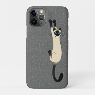 Capa Para iPhone 11 Pro Gato Siamês Seguindo Gato Engraçado