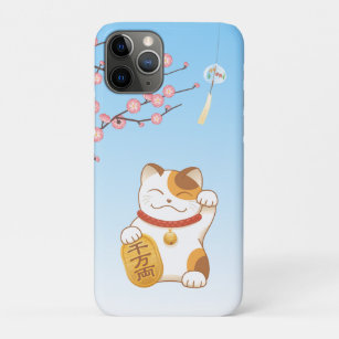 Capa Para iPhone 11 Pro Gato Sortudo Japonês Calico Maneki Neko