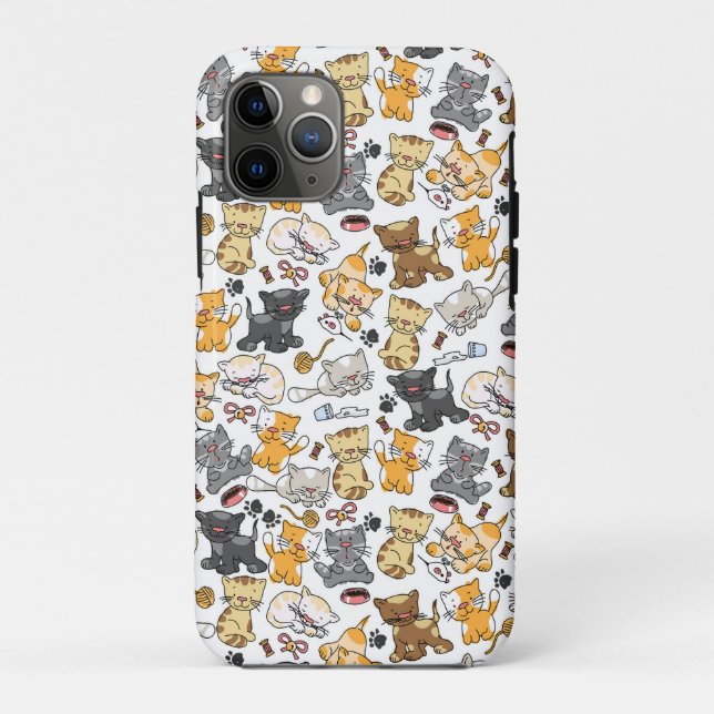 Capa Para iPhone 11 Pro Gatos Gatinhos Divertidos (Verso)