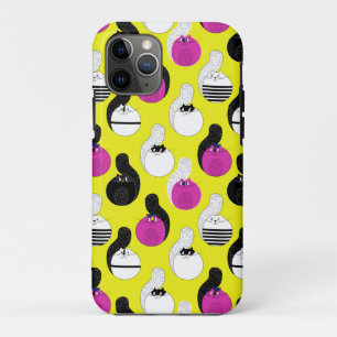 Capa Para iPhone 11 Pro Gatos Náuticos, Funarosos, Rosa Preto