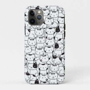 Capa Para iPhone 11 Pro Gatos Pretos e Brancos Fofos