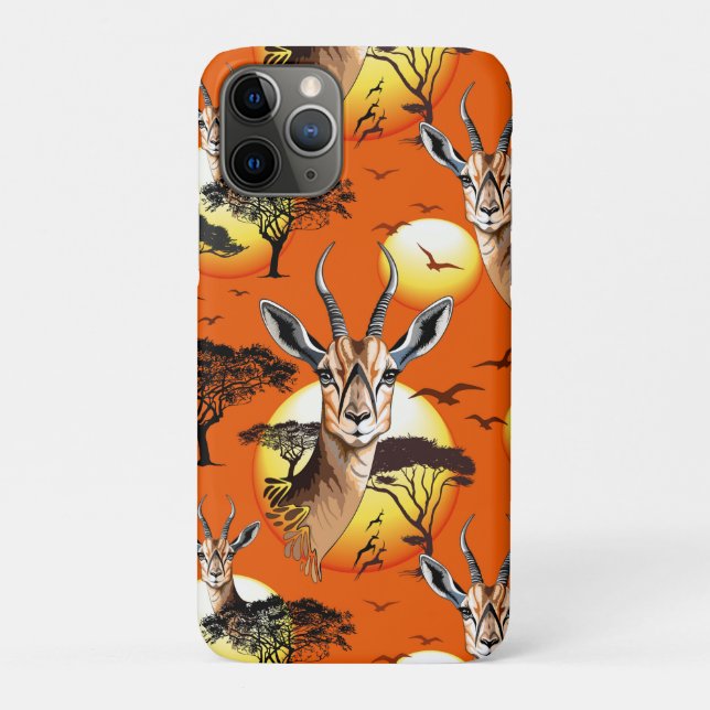 Capa Para iPhone 11 Pro Gazelle African Antelope Wild Animal (Verso)