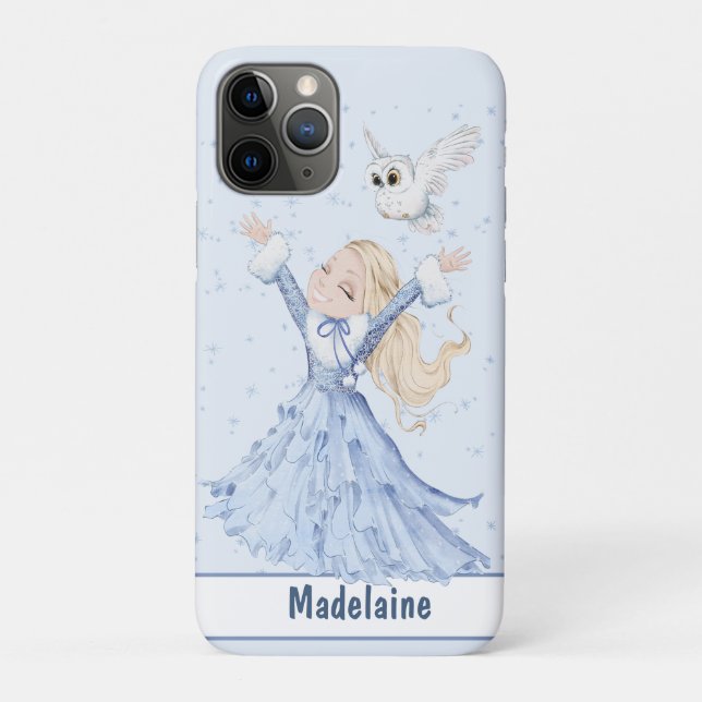 Capa Para iPhone 11 Pro Girls Cute Winter Princess (Verso)