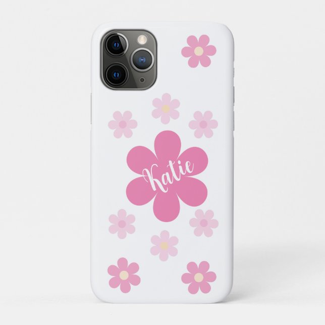 Capa Para iPhone 11 Pro  Glamour de Flor Rosa- (Verso)