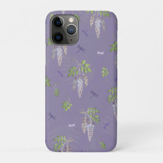 Capa Para iPhone 11 Pro Glicínias, samambaias e libélulas