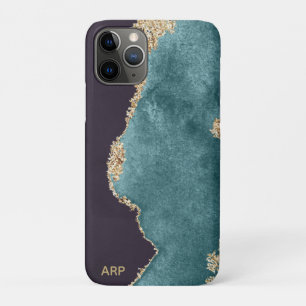 Capa Para iPhone 11 Pro *~* Glitter Dourado Glitter de Gito Preto de Mois