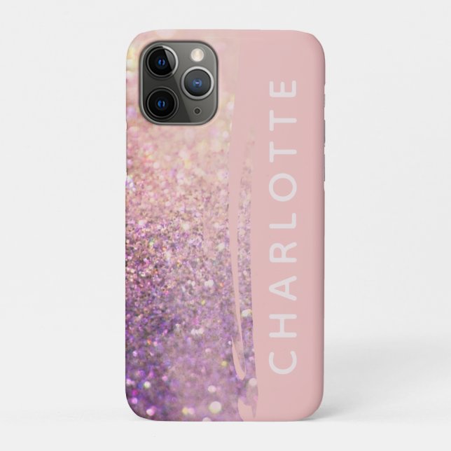 Capa Para iPhone 11 Pro Glitter rosa-rosado (Verso)