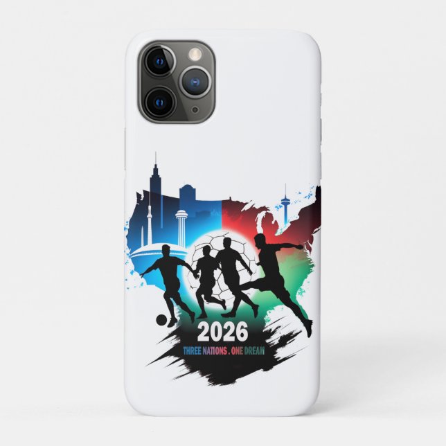 Capa Para iPhone 11 Pro Global Soccer 2026 Three Nations. One Dream.  (Verso)