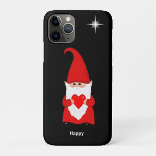 Capa Para iPhone 11 Pro Gnomo feliz com coração em preto