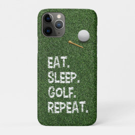 Capa Para iPhone 11 Pro Golf Coma Dormir Golfe Repetir com putter e bola
