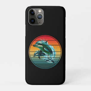 Capa Para iPhone 11 Pro Golfinhos de Golfinho Vintage Oceano Criatura Mari