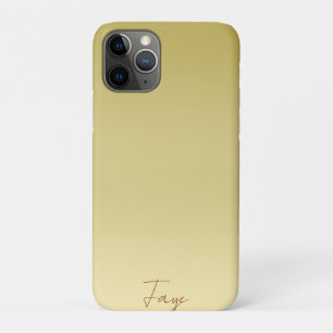 Capa Para iPhone 11 Pro Gradiente de ouro moderno Nome da tipografia de lu