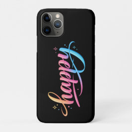 Capa Para iPhone 11 Pro Gradiente Pastel Vibrante Tipografia FELIZ - Moder