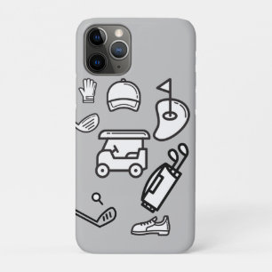 Capa Para iPhone 11 Pro Gráfico de calçado do carrinho de golfe boné de