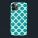 Capa Para iPhone 11 Pro Grandes pontos retrorreflectores - aqua e turquesa<br><div class="desc">Bolinhas retrorreflectoras/pontos de moedas - pontos de turquesa sobre fundo aquamarino leve</div>