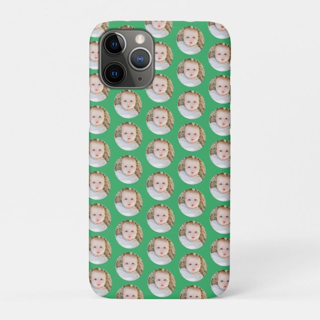 Capa Para iPhone 11 Pro Green Birthday Personalizou sua própria foto (Verso)