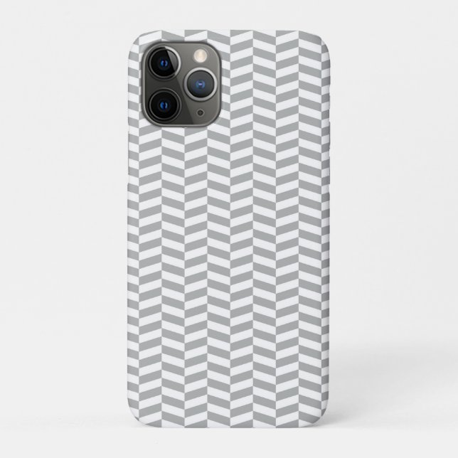 Capa Para iPhone 11 Pro Grey Herringbone (Verso)