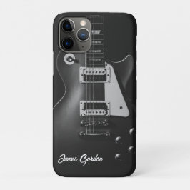Capa Para iPhone 11 Pro Guitarra elétrica monocromática personalizada