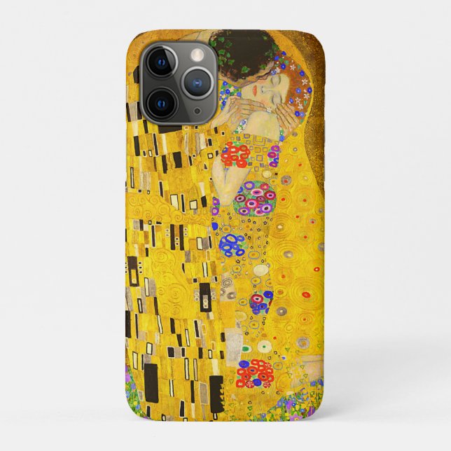 Capa Para iPhone 11 Pro Gustav Klimt é o famoso quadro Beijo. (Verso)
