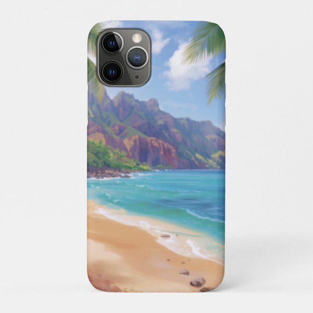 Capa Para iPhone 11 Pro Havaí Tropical (Verso)