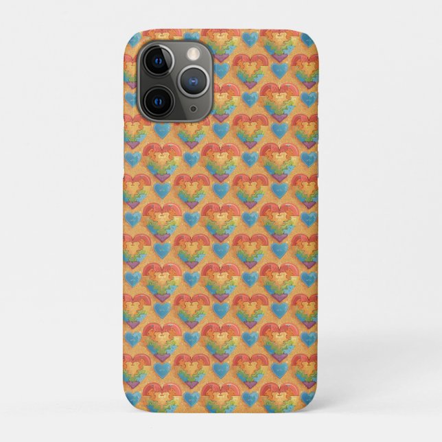 Capa Para iPhone 11 Pro Heart autism (Verso)