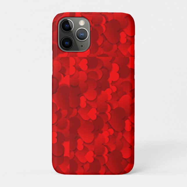 Capa Para iPhone 11 Pro Hearts Texture Pattern (Verso)
