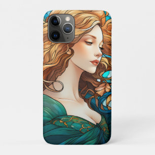 Capa Para iPhone 11 Pro Helena - Mulher Loura Escura no Estilo Art Nouveau