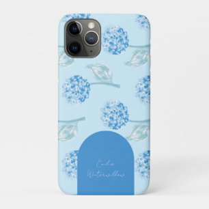 Capa Para iPhone 11 Pro Hidrangea Pintada à Mão Grandmillennial Personaliz