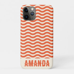 Capa Para iPhone 11 Pro Hippie Stripes Laranja Personalizadas Retroativame