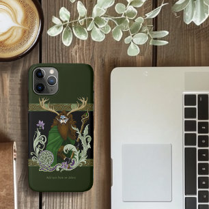 Capa Para iPhone 11 Pro Homem Antílope Céltico Verde