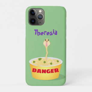 Capa Para iPhone 11 Pro Humor ilustrativo de cobra de desenho de macarrão