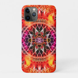 Capa Para iPhone 11 Pro Hypnotic Red Mandala